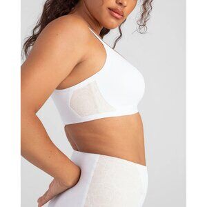 Honeylove CrossOver Bra in Astral White Lace Size L 38B/C